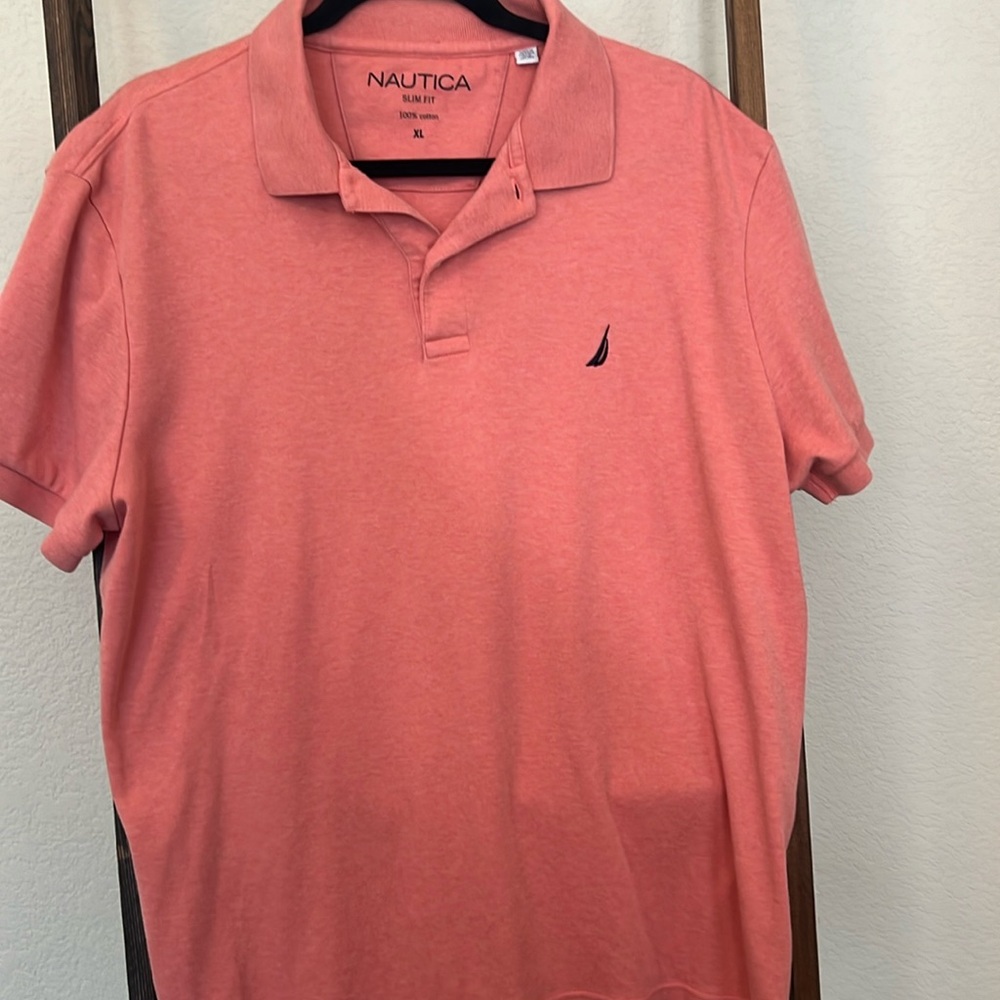 Men’s Nautica polo - XL salmon color